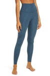 Beyond Yoga Heather High Waist Rib Leggings In Blue Horizon Heather