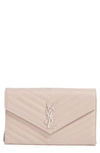 SAINT LAURENT MONOGRAM QUILTED LEATHER WALLET ON A CHAIN,377828BOW02