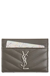 Saint Laurent Monogram Leather Credit Card Case In Marble Pink