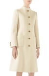 GUCCI KNOT BUTTON WOOL COAT,597296Z8AGU