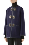 GUCCI HORSEBIT TOGGLE WOOL BLEND MILITARY CABAN COAT,602562Z8AGO