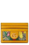 GUCCI OPHIDIA FLORAL GG SUPREME CANVAS CARD CASE,52315992YBC