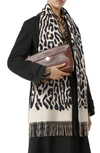 BURBERRY LEOPARD PRINT AND CHECK CASHMERE SCARF,8024488