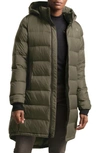 The North Face Metropolis Iii Hooded Water Resistant Down Parka In New Taupe Green