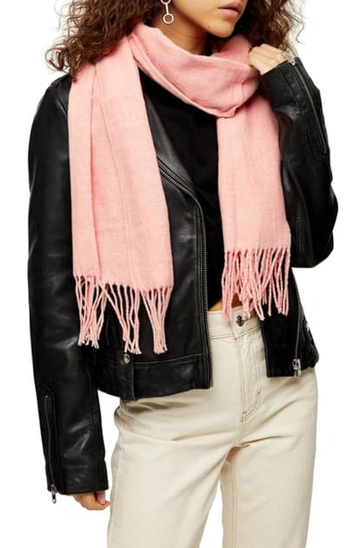 Topshop Supersoft Scarf In Pink