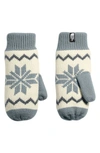 The North Face Fair Isle Mittens In Vintage White/ Mid Grey Multi