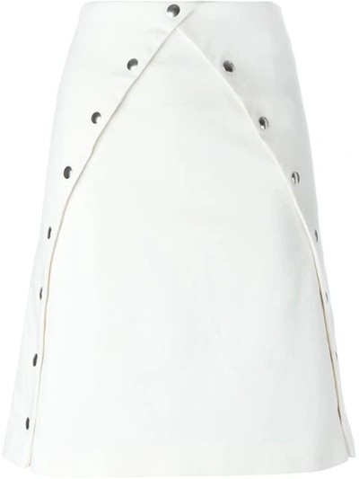 Jw Anderson Popper Detail A-line Skirt In White