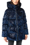 MACKAGE HOODED SEQUIN 800 FILL POWER DOWN PUFFER JACKET,EMERIE-HOL
