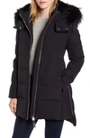 DEREK LAM 10 CROSBY DOWN HOODED JACKET WITH GENUINE FOX FUR TRIM,06885-M9