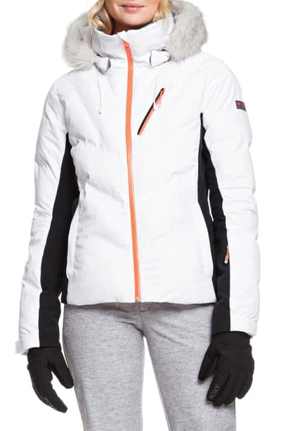 Roxy Snowstorm Waterproof Dryflight® Warmflight® Insulated Snowsports Jacket In Bright White