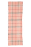 Burberry Giant Check Wool & Silk Gauze Scarf In Pink Peach