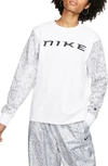 Nike Sportswear Logo Python Print Sweatshirt In White