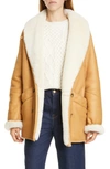 FRAME GENUINE SHEARLING COCOON COAT,LWLT0329