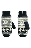 The North Face Fair Isle Mittens In Weathered Black/vint White