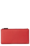 Dagne Dover Signature Slim Coated Canvas Wallet - Red In Siren