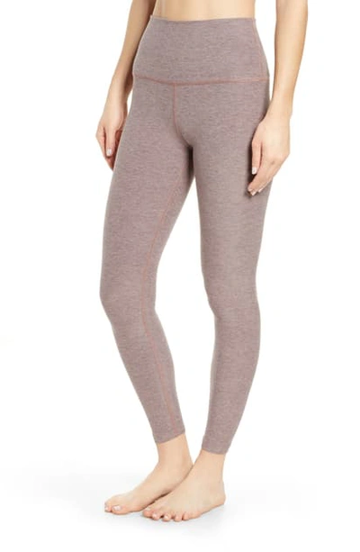 Beyond Yoga Midi High Waist Leggings In Dusty Mauve Lilac Luster