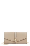 Chloé Aby Long Leather Wallet On A Chain In Motty Grey