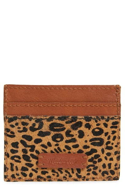 Madewell The Calf Hair & Leather Card Case In Desert Dune Multi