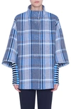 AKRIS PUNTO PLAID TWEED COTTON BLEND COAT,772182098027