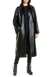 STAND STUDIO NINO FAUX LEATHER COAT WITH FAUX FUR LINING,60706-8115