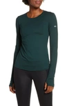 Alo Yoga Finesse Long Sleeve Top In Forest