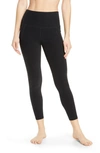 Beyond Yoga Caught In The Midi High-waist Space-dye Leggings In Darkest Night