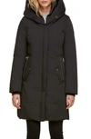 Soia & Kyo Slim Fit Hooded Down Coat In Black