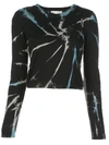 ALICE AND OLIVIA LONG SLEEVE CIARA TIE-DYE PULLOVER