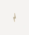 Maria Tash 18ct Diamond Lightning Bolt Single Threaded Stud Earring In Gold