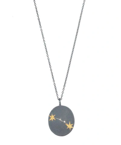 Acanthus Oxidised Silver Cancer Diamond Constellation Pendant Necklace