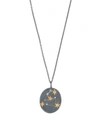 ACANTHUS OXIDISED SILVER LEO DIAMOND CONSTELLATION PENDANT NECKLACE,000639351