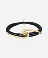 SHAUN LEANE GOLD PLATED VERMEIL SILVER HOOK LEATHER BRACELET,000645255