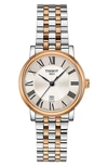 Tissot T-classic Carson Quartz Bracelet Watch, 40mm In Silver/ Rose Gold