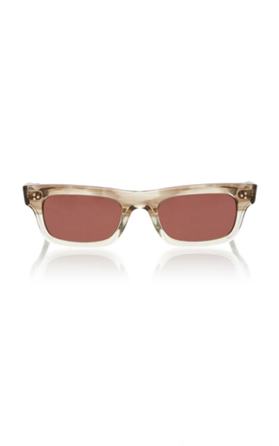 Oliver Peoples Jaye Rectangular-frame Acetate Sunglasses In Clear,pink