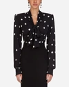 DOLCE & GABBANA POLKA-DOT PRINT CHARMEUSE SHIRT