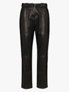 ROSETTA GETTY TAPERED LEATHER TROUSERS,112089118214450313