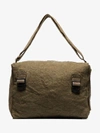 BY WALID GREEN MILITARY CANVAS MESSENGER BAG,2908711M14671028