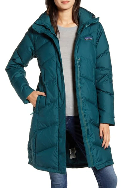 Patagonia Down With It Hooded Down Parka In Piki Green