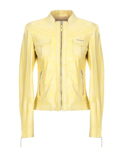 Scervino Street Biker Jacket In Yellow