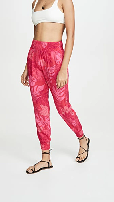 Mikoh Kahuku Ruched Waist Trousers In Luau Lei