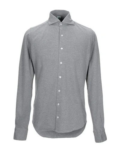 Finamore 1925 Patterned Shirt In Grey