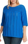 VINCE CAMUTO BOATNECK POINTELLE SWEATER,9469217