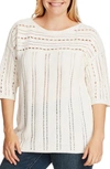 VINCE CAMUTO BOATNECK POINTELLE SWEATER,9469217