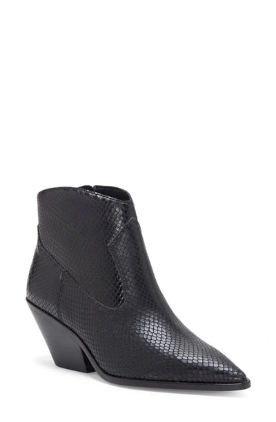 Vince Camuto Women's Jemeila Snake-embossed Booties Women's Shoes In Black