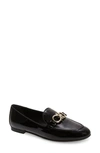 Ferragamo Trifoglio Patent Gancini Horsebit Loafers In Black