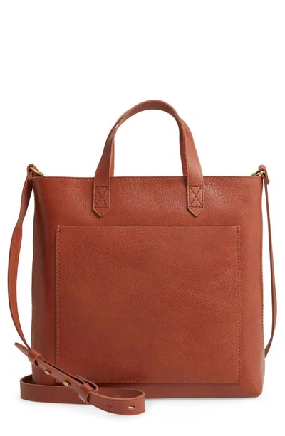 Madewell Small Inset Zip Transport Crossbody In English Saddle
