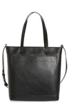 Madewell The Zip-top Medium Transport Leather Tote In Black