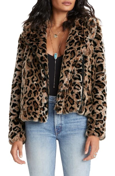 Mother The Mini Pocket Rider Faux Fur Jacket In Revved Up