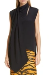 ADAM LIPPES SCARF NECK CREPE BLOUSE,R20118SB