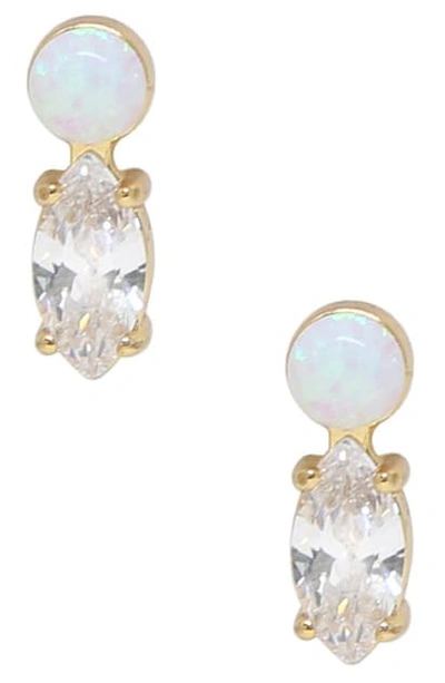 Ettika Opal Stud Earrings In Gold